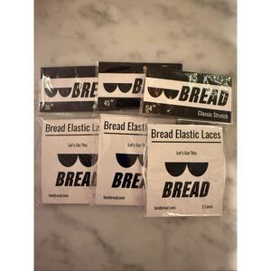 Bundle of 3 Bread White Classic Stretch  54" 45" 36" Elastic Shoelaces NWT